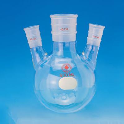 三頸瓶, 側(cè)斜口, 厚壁玻璃